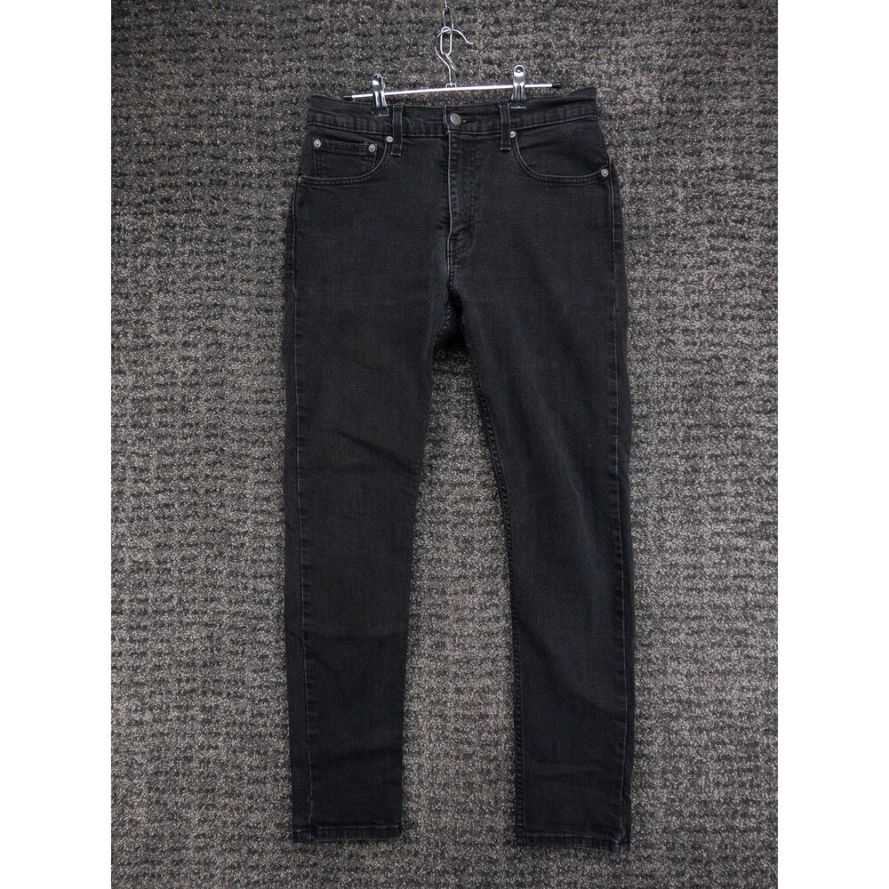 Levis 512 Jeans Mens 33x32 Actual 31x29 Black Slim Taper Stretch Denim Preppy
